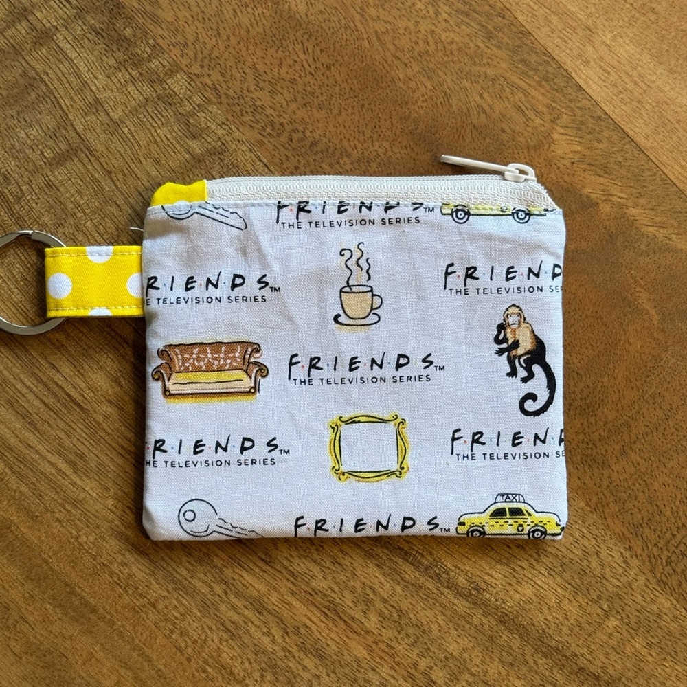 Friends TV Series Themed Yellow Polka Dot Handmade Coin Pouch